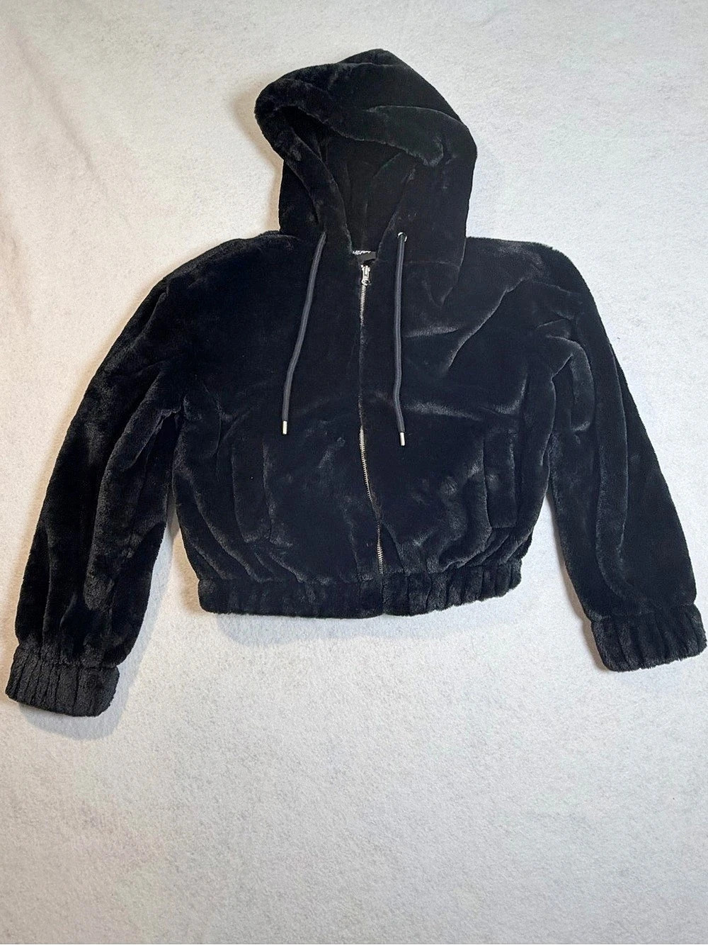 Planet Heart Black Beauty Velvet Hooded Jacket Black Size Medium NWT Juniors